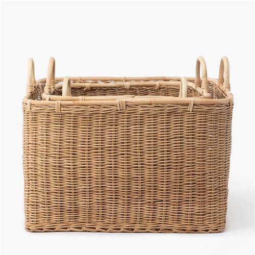 ins真藤编织收纳筐脏衣篓家居杂物收纳篮客厅民宿桌面置物筐