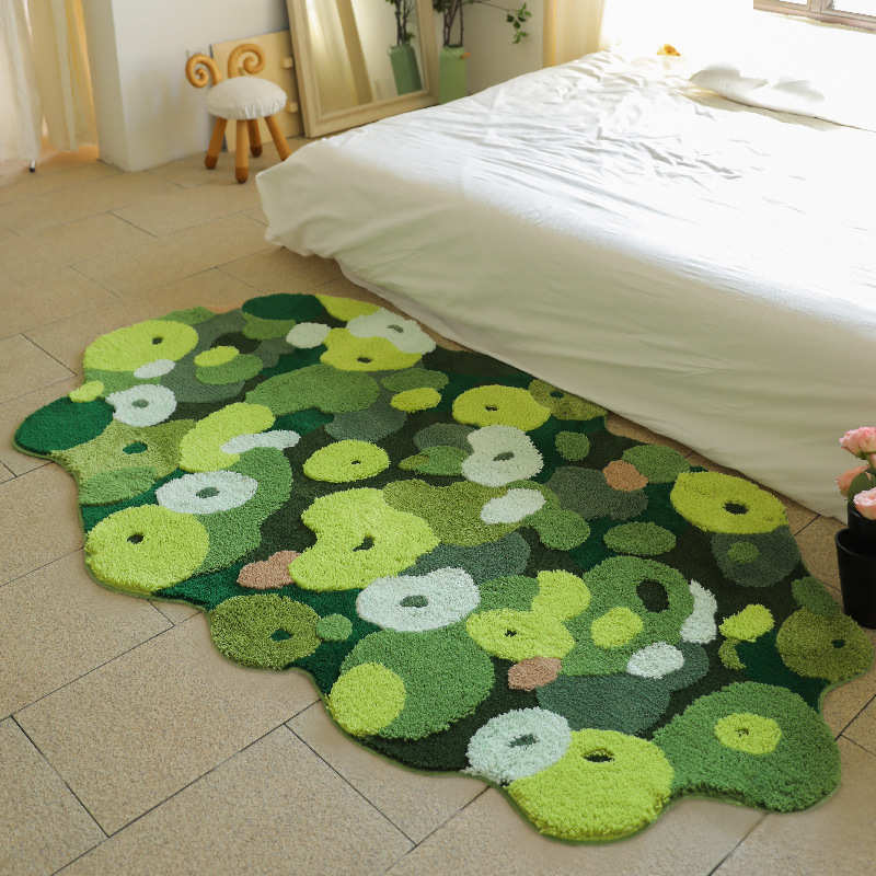 小单定制 植绒地毯浴室垫卧室簇绒地毯定制客厅地毯机织苔藓地毯