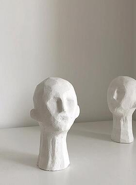 秘密卡车ins冷淡风粗糙石膏抽象人物雕塑摆件北欧民宿咖啡馆软装