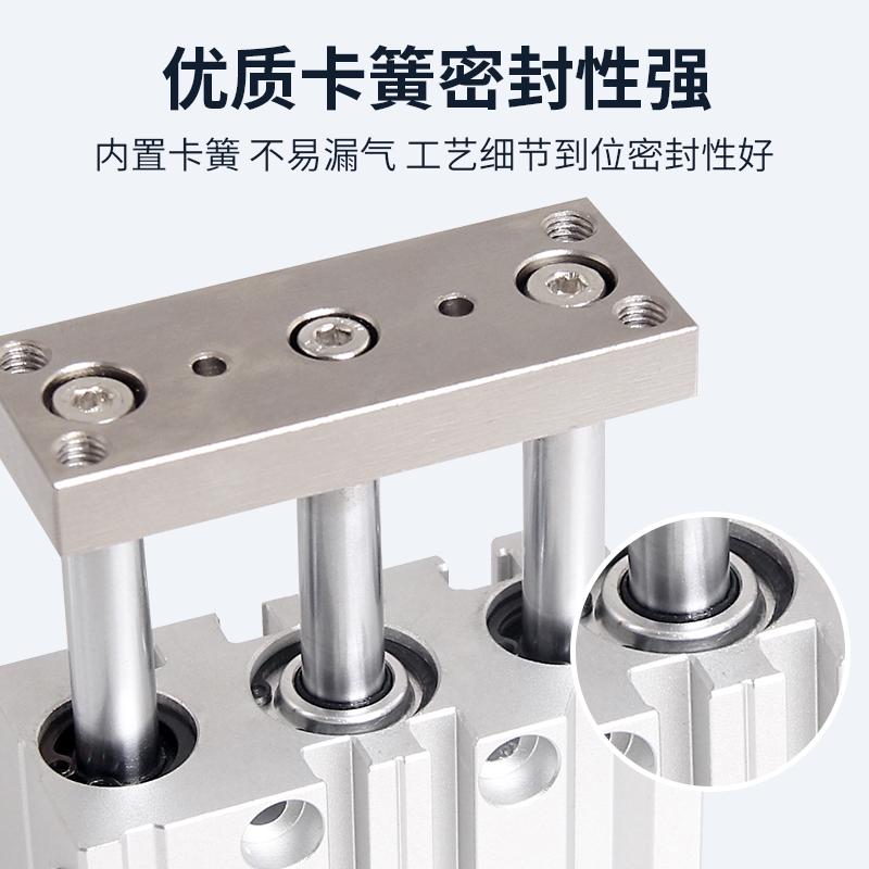 TCM12X50三轴带导杆薄型气缸TCM12X10-S三杆带导杆气缸TCL12X25-S