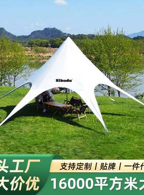 天幕帐篷大营地野营基地草地遮阳双顶云顶露营天枰座天蝎超大防水