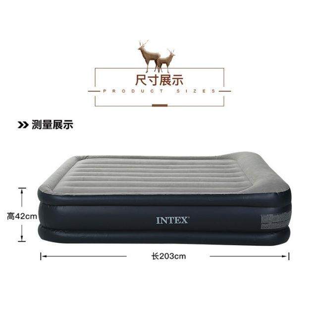 intex64136内置枕头双人线拉空气床 户外室内充气床垫