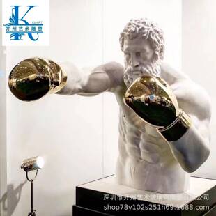 大力神人物雕塑软装 置艺术品样板房大型落地摆件 饰品酒店大堂装