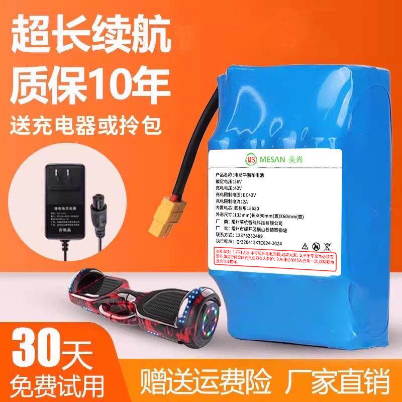 电动平衡车电池36V通用双轮扭扭车锂电池组配件42v电瓶阿尔郎左拉