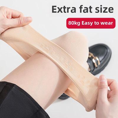 大码长袜，女性膝盖以上的长袜春季和秋季瘦胖女孩mm裸露的腿人工