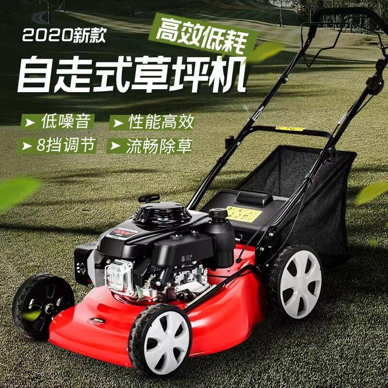 手推式汽油割草机GX160打草机草坪机自走剪草机园林除草机