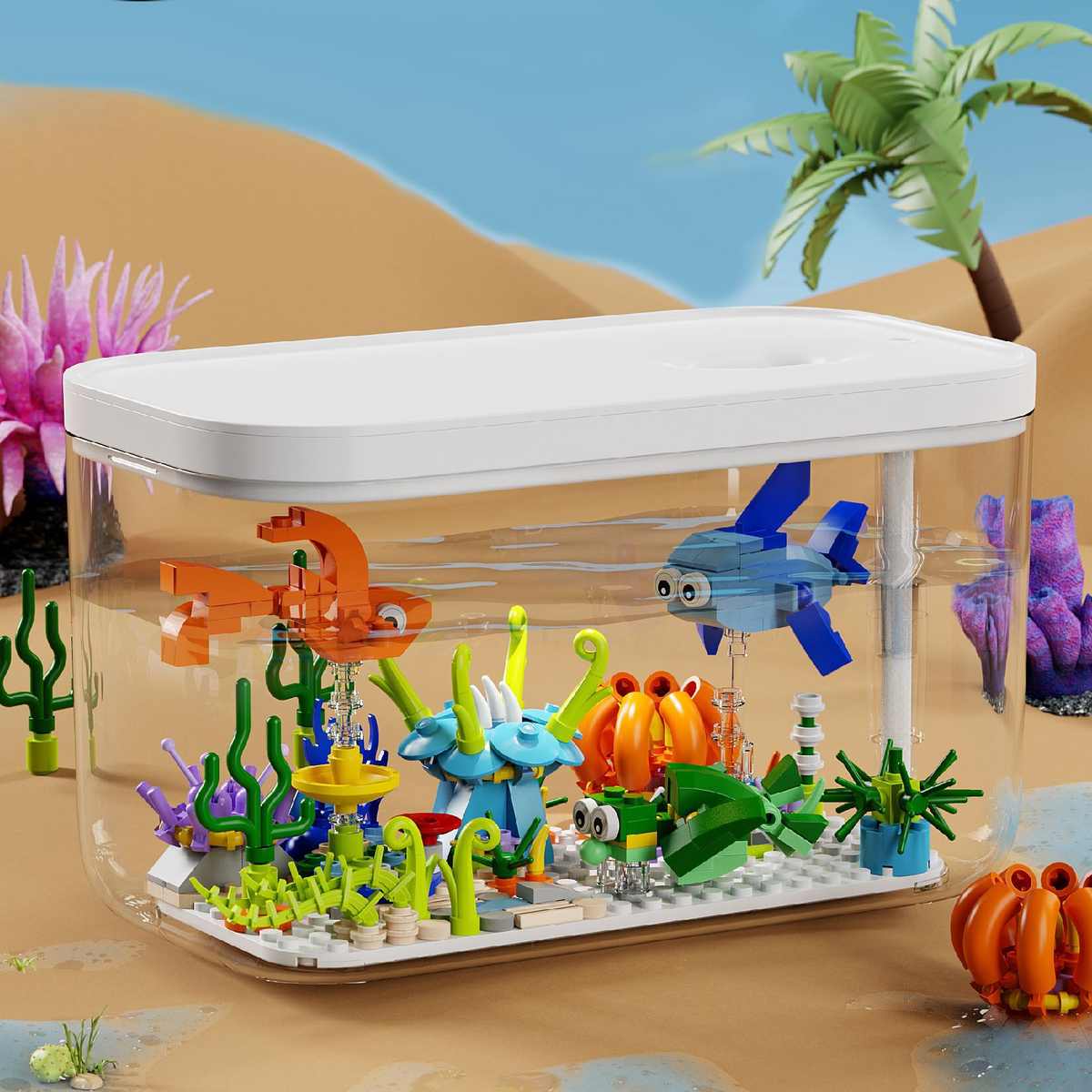 海底世界加湿器创意积木批发益智瓶装喷雾保湿家用桌面办公室礼品