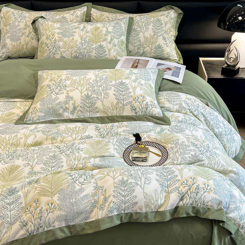 高端加厚磨毛秋冬四件套全棉纯棉床单被套美式轻奢风保暖床上用品