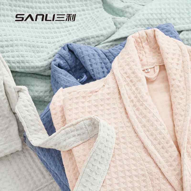 毛巾新款纯棉华夫格浴袍成人情侣浴袍夏季四季酒店浴衣家居服