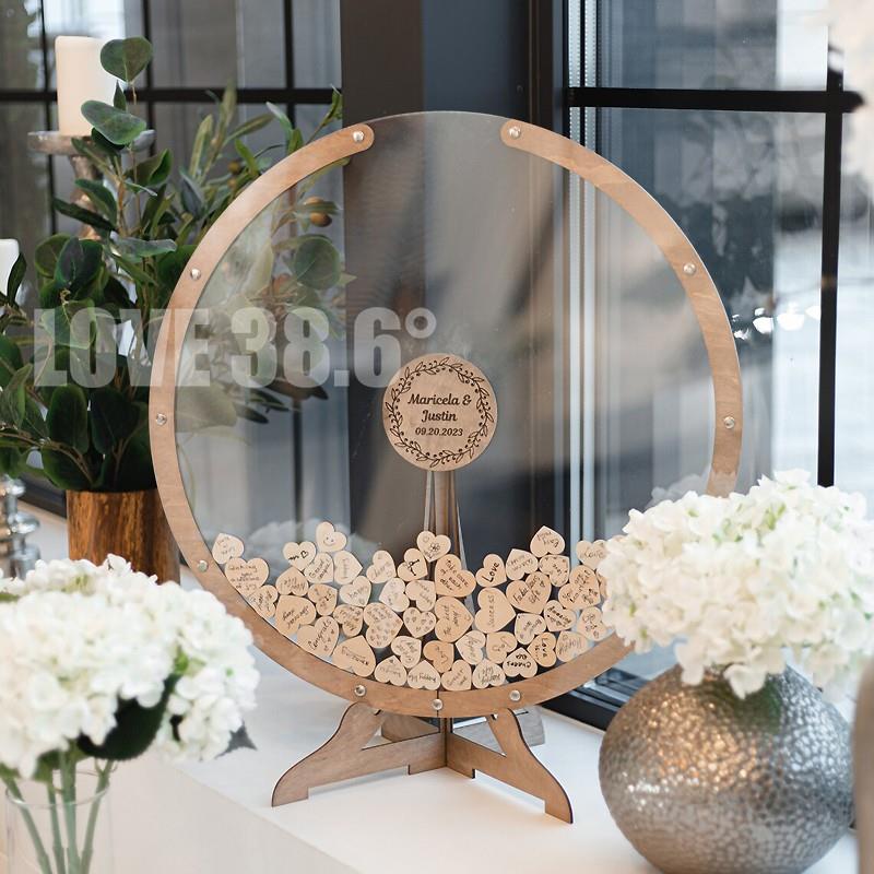 婚礼婚庆爱心开学毕业签到公司年会相框签名册创意圆形复古欧式
