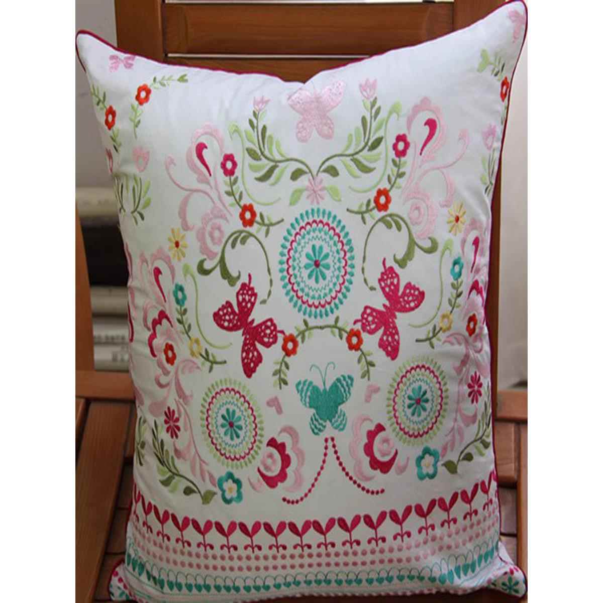 出口纯棉绣绣花抱枕背靠垫套全棉沙发靠枕抱枕套刺客厅t1545950靠