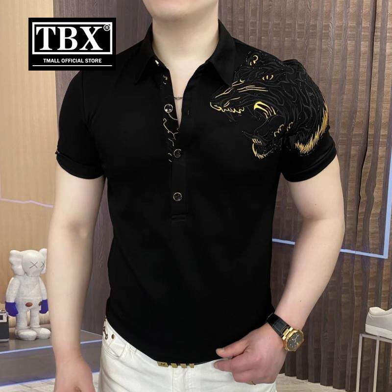 高端虎头刺绣POLO衫男士短袖T恤2025新款夏季休闲翻领半袖衫男款
