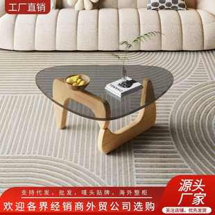 北欧家用茶几客厅小户型现代简约轻奢创意钢化玻璃小茶台外贸批发