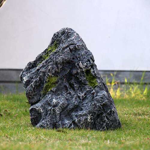 玻璃钢仿真景观石黑山石异形石假山水池草坪围边景观石头装饰摆件