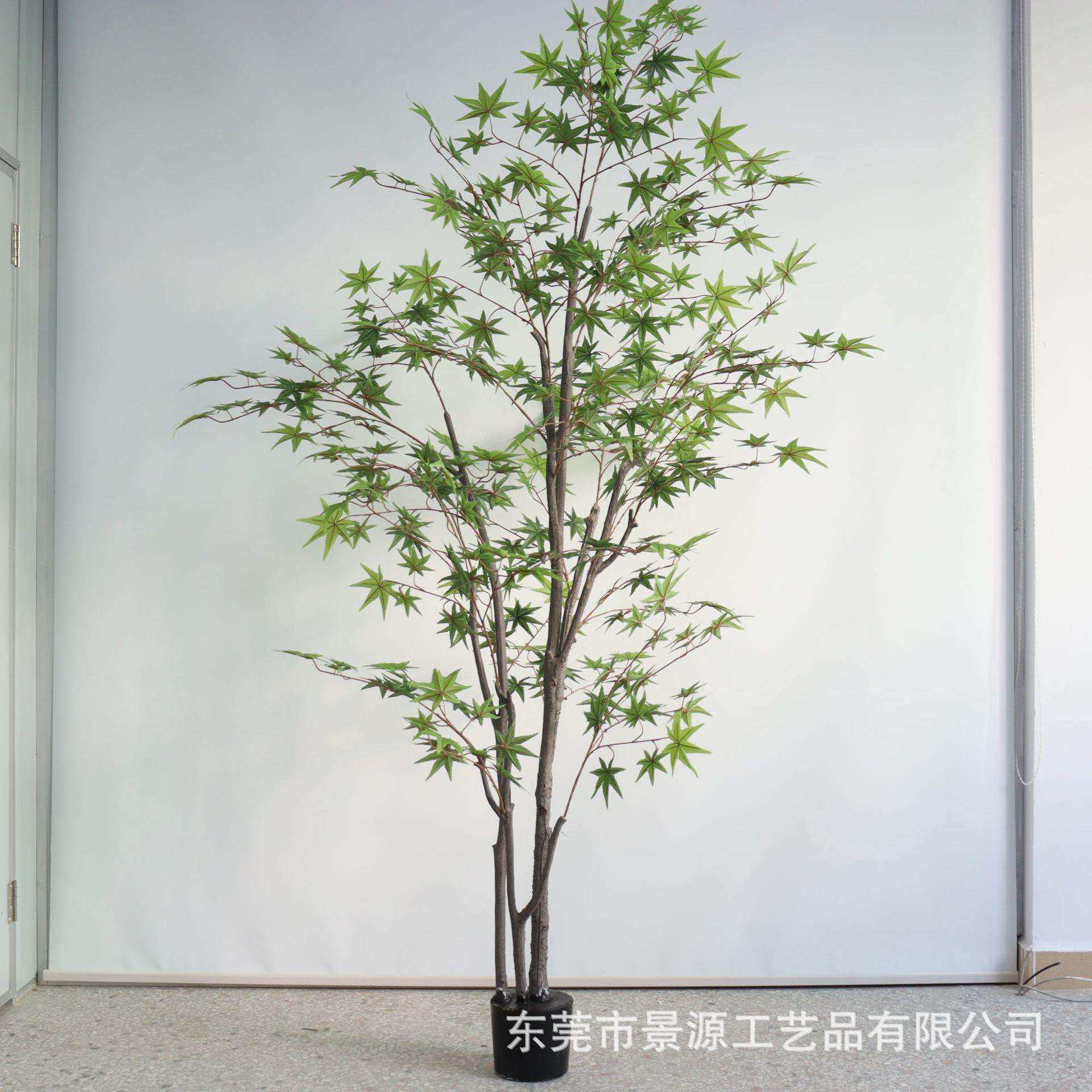 仿真植物绿枫盆栽枫叶假树酒店造景青枫树盆景绿植酒店造景装饰