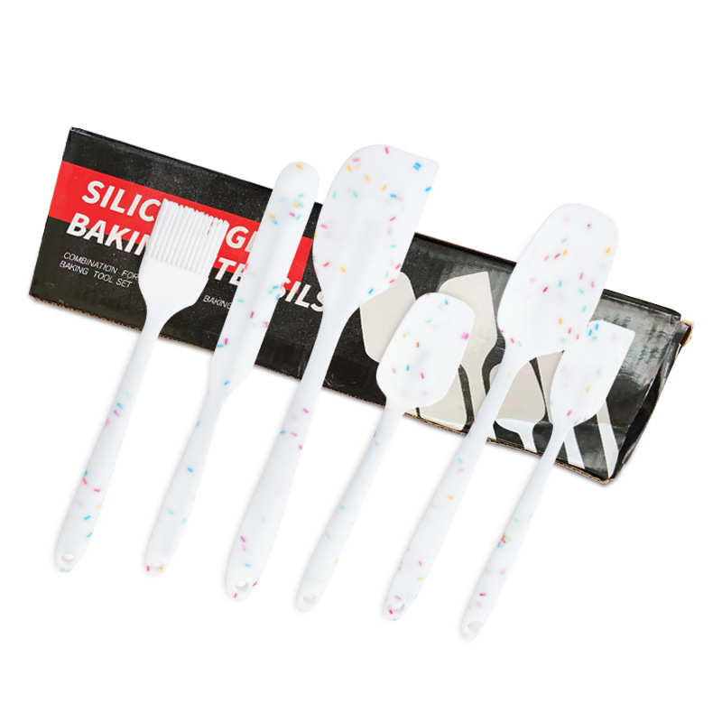 硅胶厨具6件套刮刀油刷烧烤全包硅胶厨房用品六件套烘焙工具套装