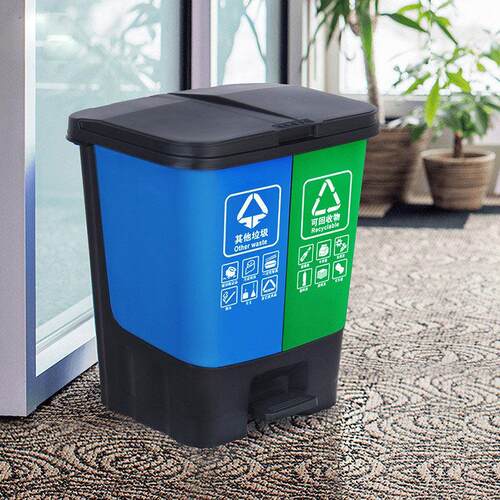 苏州垃圾分类垃圾桶家用商用脚踏式大号拼接厨房厨余带盖公共场合