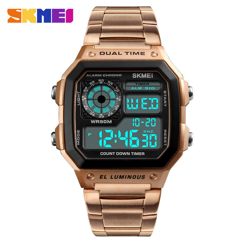 PANARS Digital Watch Men's Watch Business 5BAR Waterproof St