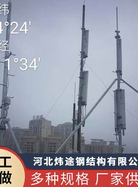 塔房一体化基站 联通通讯单管塔基站 炜途塔业基站建设抗风
