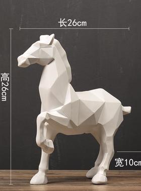 正品马装饰摆欧件北客厅创意现抽代物简约几何折纸象家居装饰品动