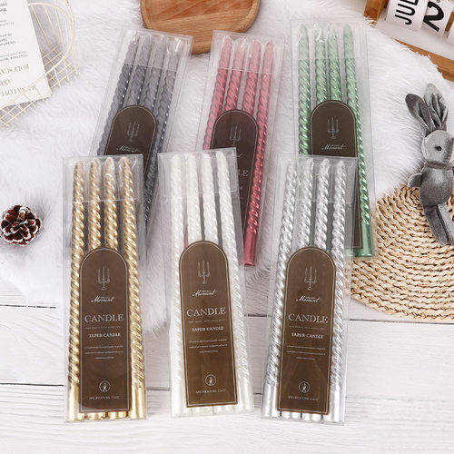 CM螺纹烛台蜡烛批发浪漫烛光蜡片