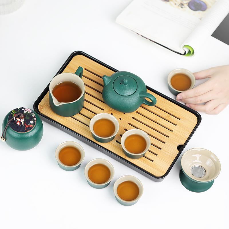 旅行便捷茶具套装家用办公泡茶盘客厅泡茶台中式功夫陶瓷茶杯茶壶