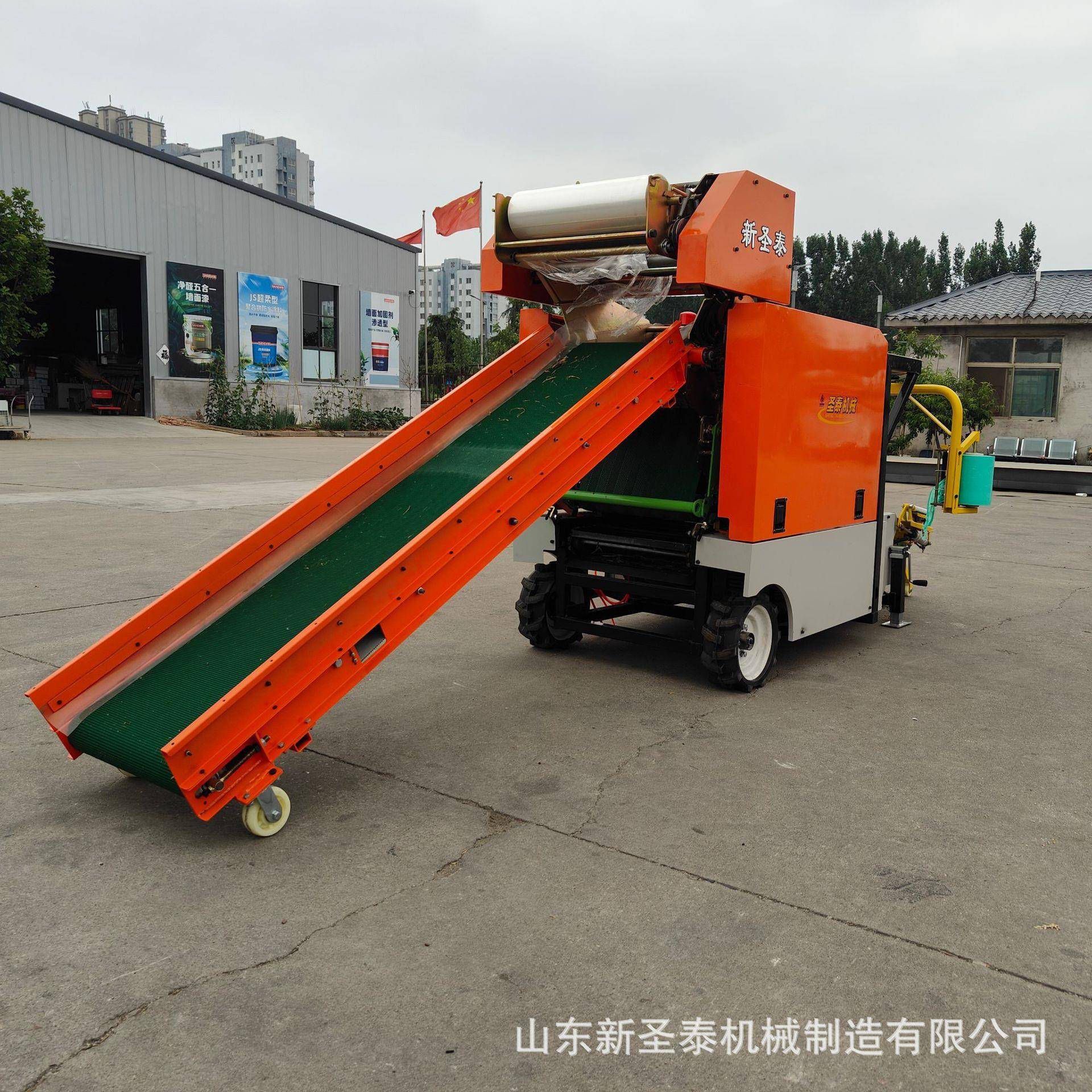 55型全自动打捆包膜一体机玉米秸秆青储打包机花生秧草料打包机