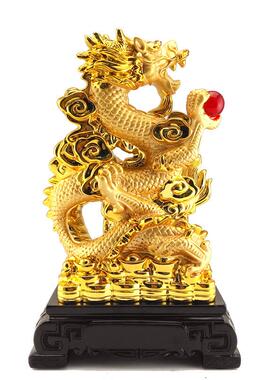 生肖龙树脂工艺品金龙摆件中国龙办公室老板桌面装饰工艺礼品摆设