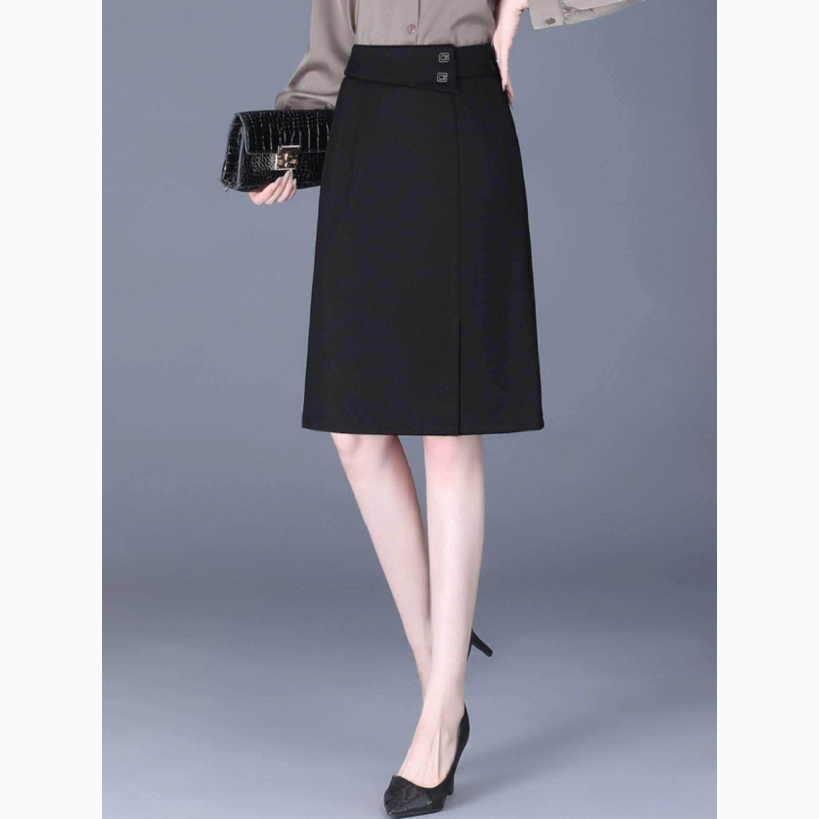 高端西装半身裙2025春秋新款小个子黑色包臀裙高腰中长包裙一步裙
