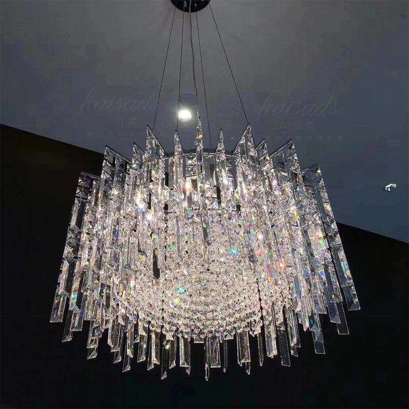 2025年新款轻奢进口水晶吊灯客厅餐厅卧室后现代简约别墅奢华灯具