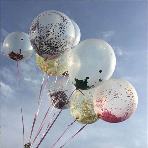 5Pcs/lot 12" Confetti Balloons Clear Ballons Party Wedd