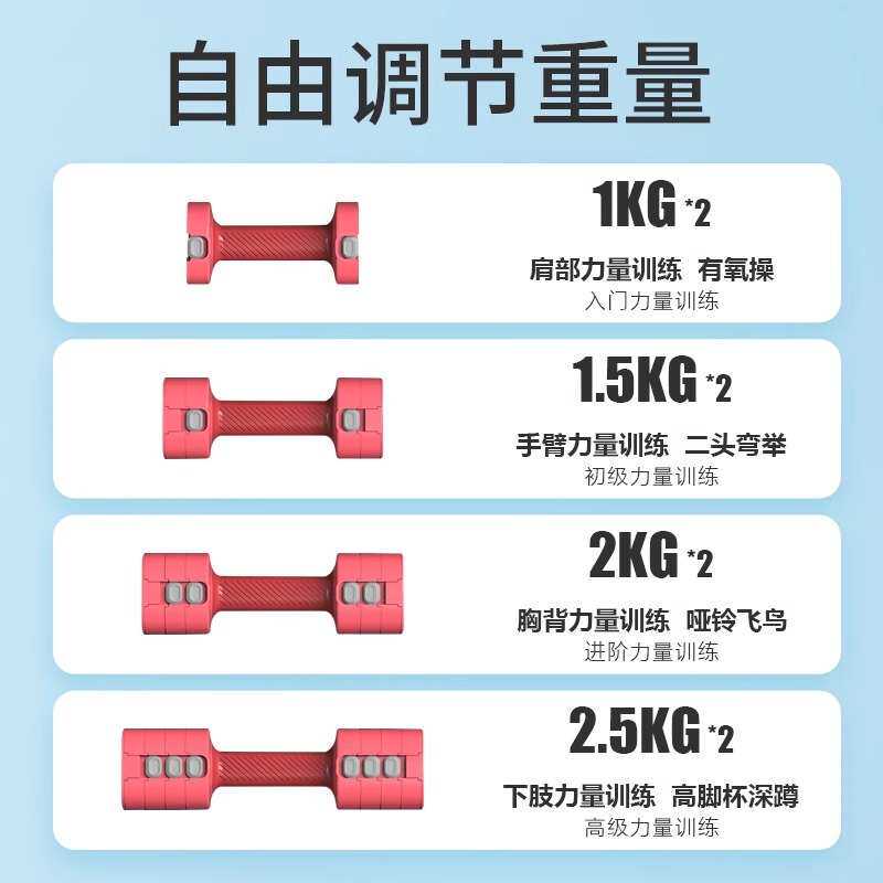 5kg家用哑铃健身重量哑哑铃女士节宿舍可拆卸男可调运动器材专用
