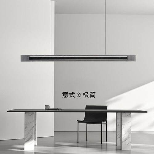 意式极简餐厅吊灯北欧光影艺术现代简约全光谱轻奢玻璃一字长条灯