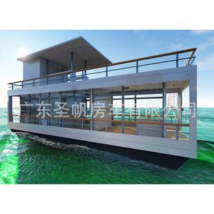水上民宿海景舱太空舱苹果舱玻璃钢画舫铝合金双体浮筒房艇厂家