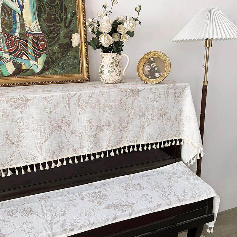 通用钢琴罩盖布法式半罩清新现代简约全罩中古防尘电子琴巾套北欧