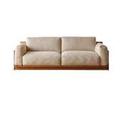 落地沙发小户型实木可拆洗北欧布艺沙发侘寂风