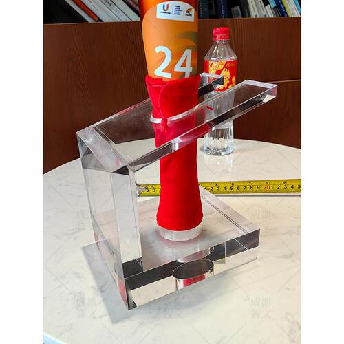 火炬展示架高透明亚克力火炬底座陈列台定制有机玻璃加工藏品摆件