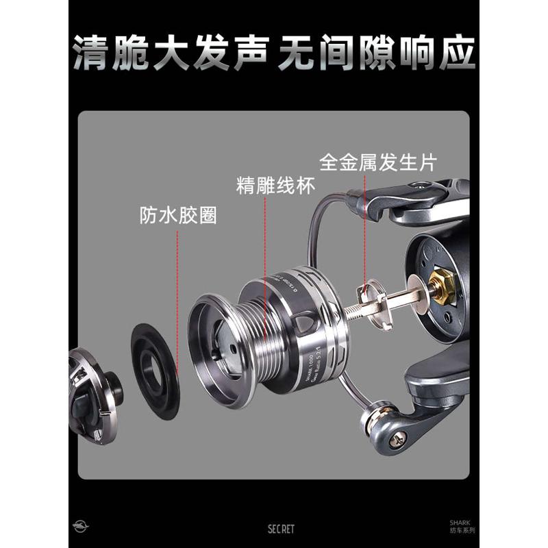 斜口纺车轮全金属路亚浅线杯浅杯微物远投无间隙正品轮子矶钓鱼线