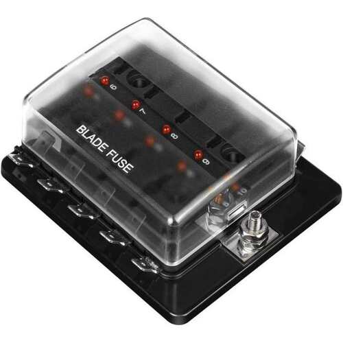 10 路 RV 保险丝块 叶片保险丝盒 直流接线盒 Jtron LED 指示灯保