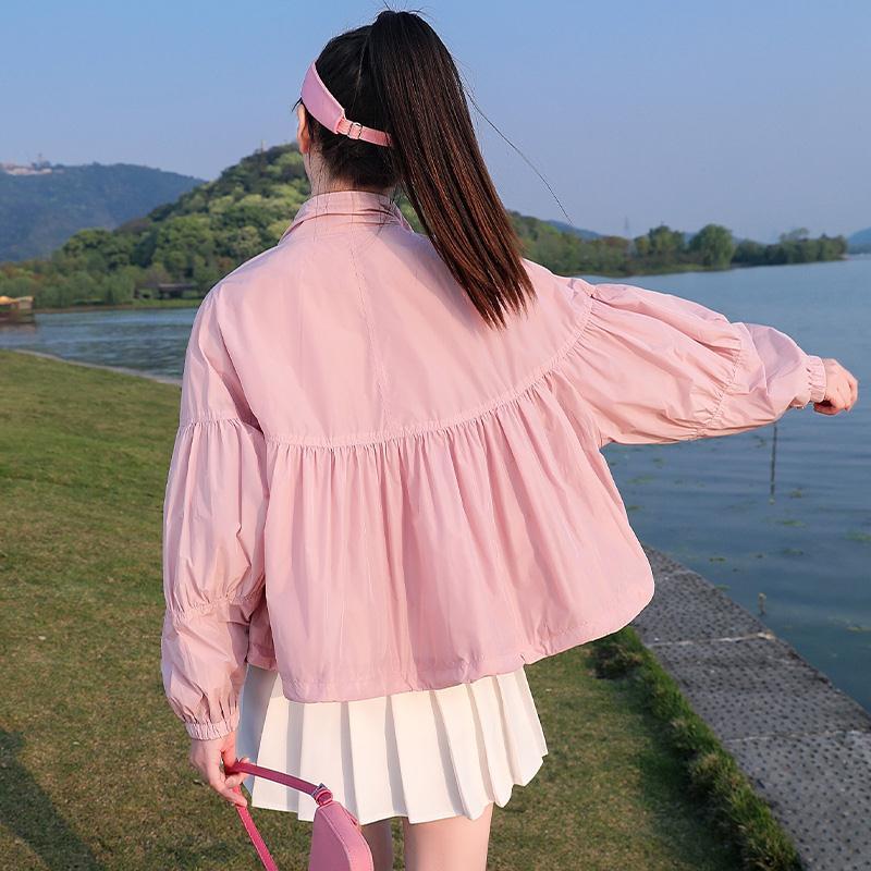 时髦气质防晒衣女薄尚款夏新立款时ZBO1828计感宽松显瘦领开衫外