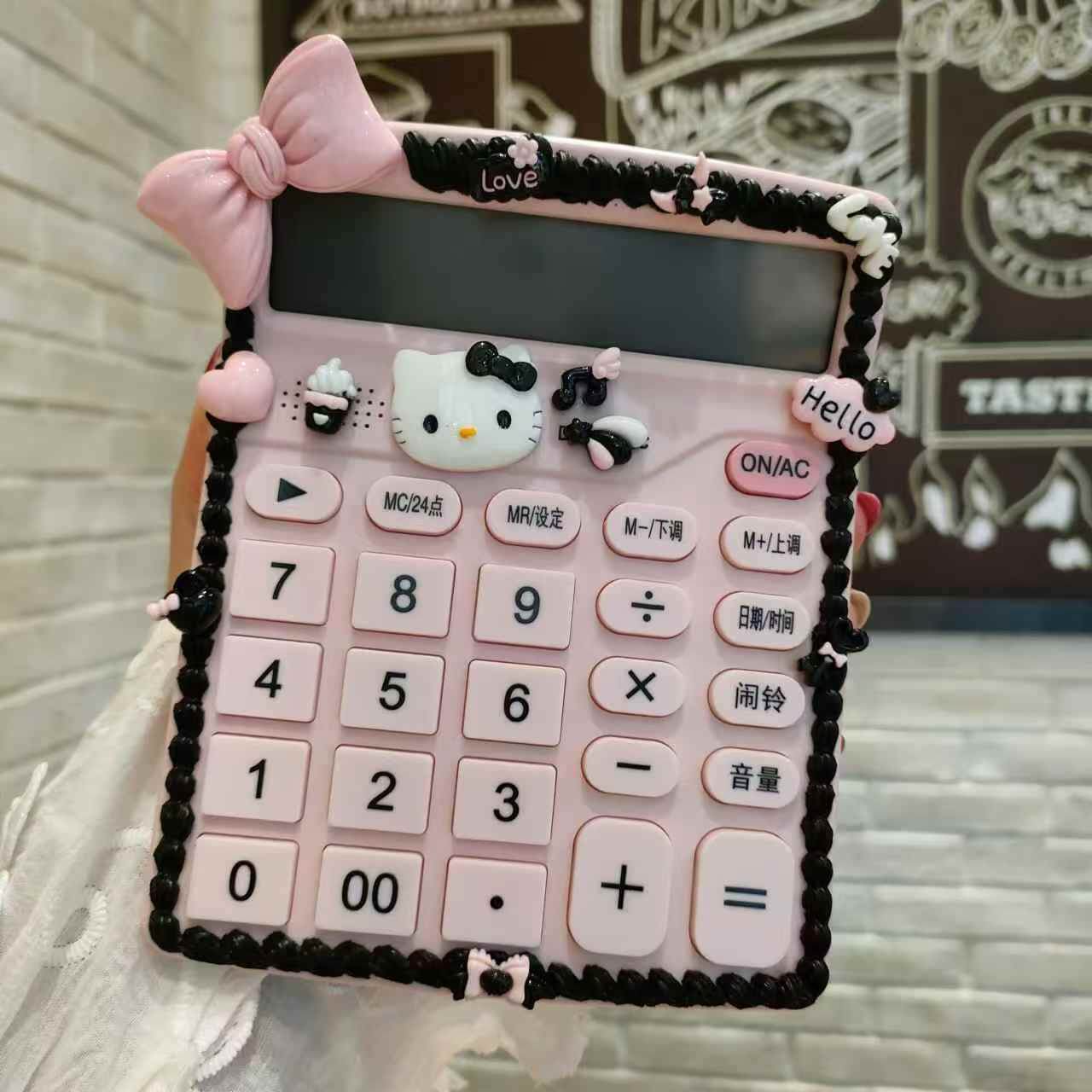黑粉甜酷风语音计算器可爱KT多功能计算器计算机办公开店学生