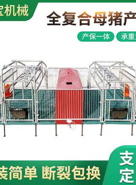 厂家直供热镀锌复合板双体产床落地定限位栏分娩床母猪兽用机械