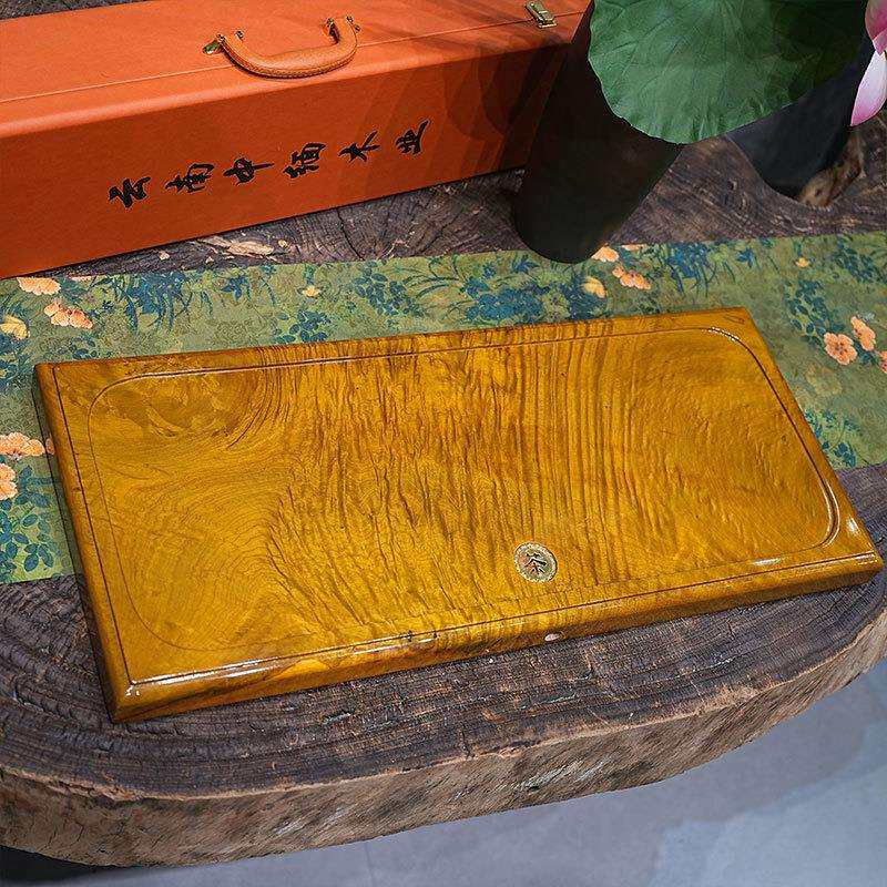 金丝楠水波纹实木整体实木茶盘JSN-08006