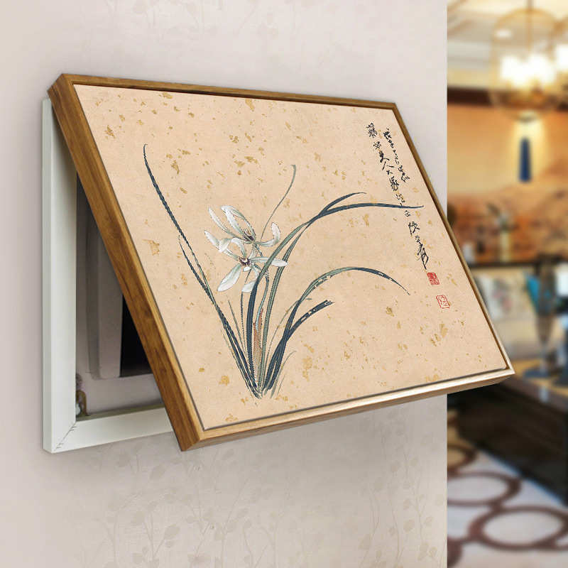 新中式配电箱装饰画现代简约总开关免打孔遮挡挂画挡电表箱电闸盒