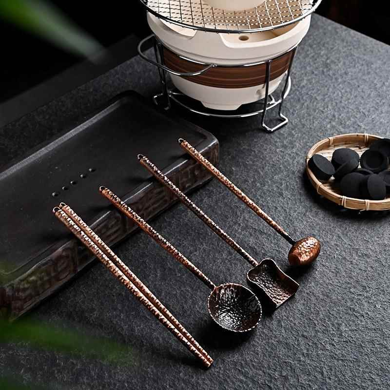 围炉煮茶配件全套装户外炭火烤茶工具专用装备铜制火钳炭夹炭铲子