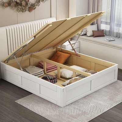 实木床架榻榻米床箱体不带床头床体无床头落地收纳气压高箱储物床