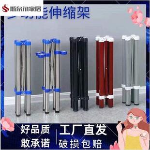 折叠桌脚架正方形可折叠大圆桌电脑桌玻璃桌架四方桌钢化桌支架升