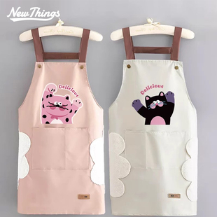 厨房家用卡通围裙创意餐饮工作男女专用防油防水做饭围腰 2024新款