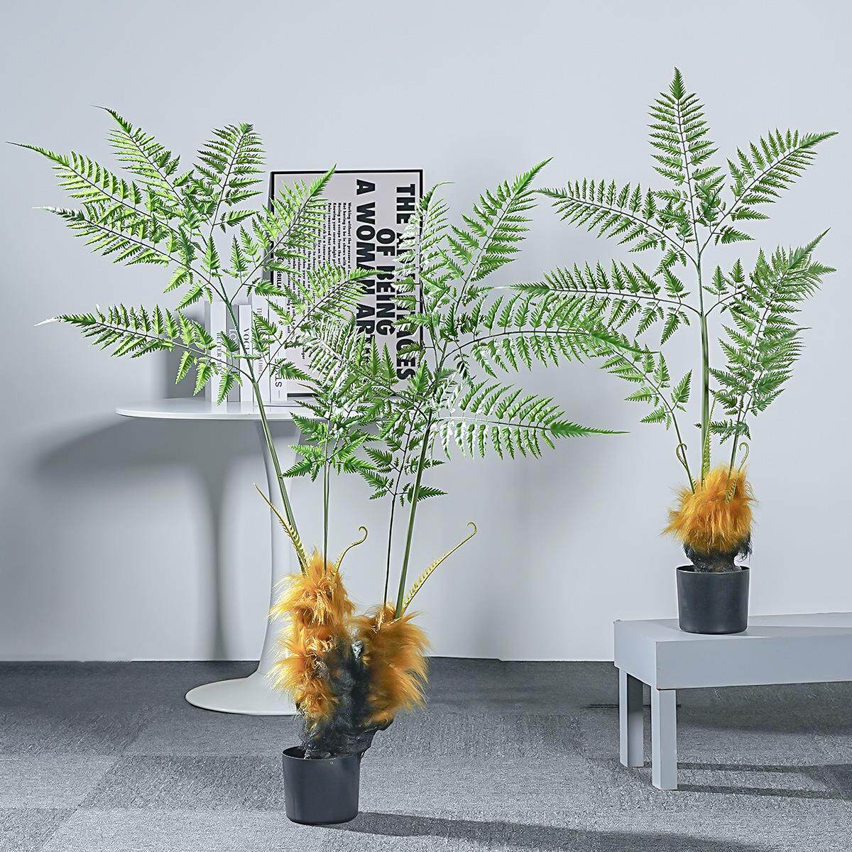 金丝猴猴头蕨蕨草仿真绿植盆栽大型软胶家居装饰落地造景仿真蕨叶