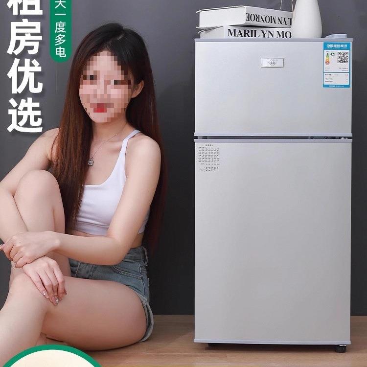 小冰箱家用小型宿舍出租房冷冻冷藏迷你双开门电冰箱节能省电安曼